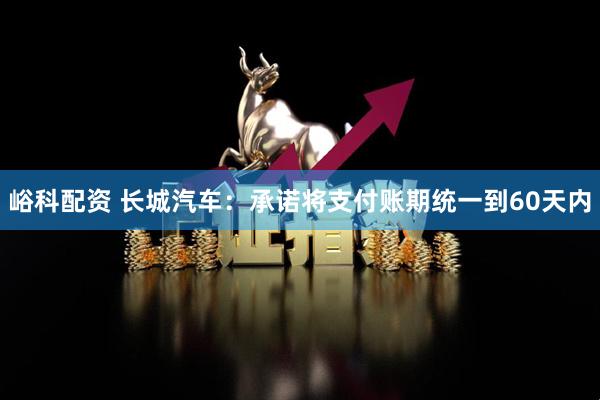 峪科配资 长城汽车：承诺将支付账期统一到60天内
