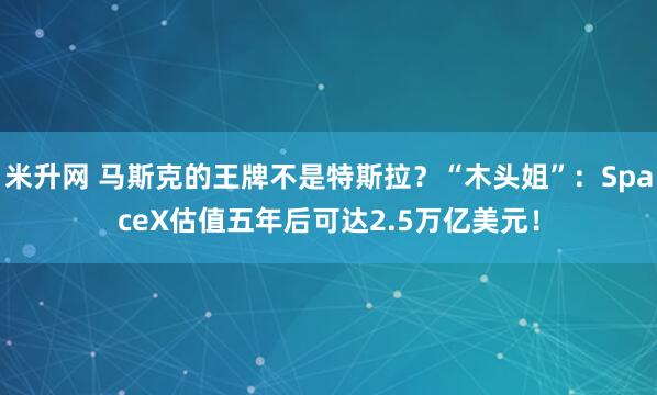 米升网 马斯克的王牌不是特斯拉？“木头姐”：SpaceX估值五年后可达2.5万亿美元！